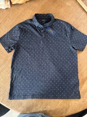 Polo Ralph Lauren Custom Slim Fit Geometric Diamond Print Polo Shirt L